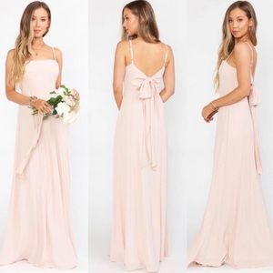 NWOT Show Me Your Mumu Blush Pink Lauren Tie Maxi Dress Bridesmaid Small 🌸